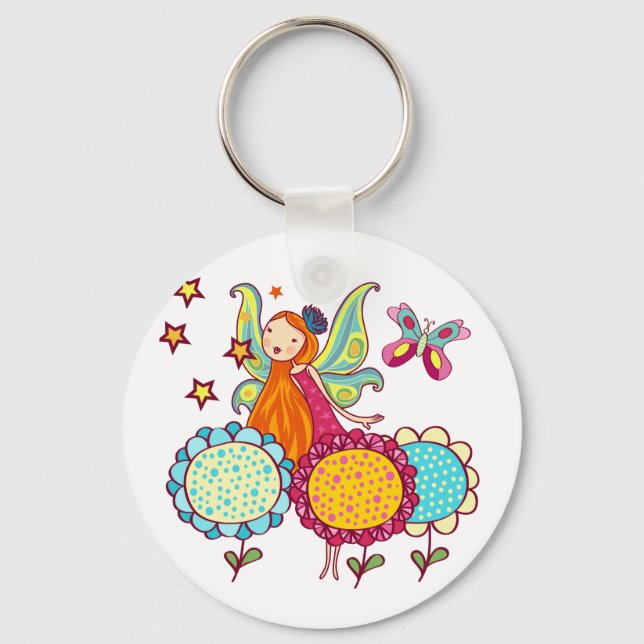 Garden Fairy With Flowers Keychain (Front)