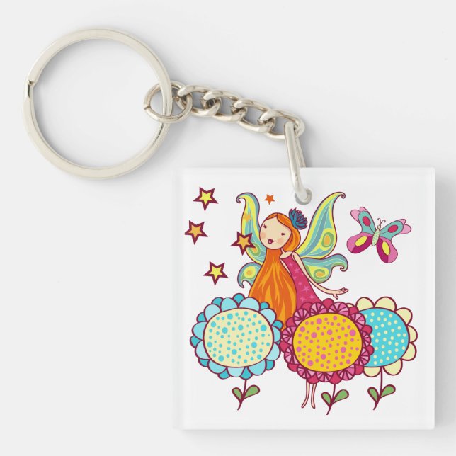 Garden Fairy With Flowers Keychain (Front)