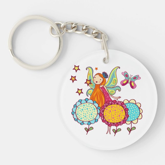 Garden Fairy With Flowers Keychain (Front)