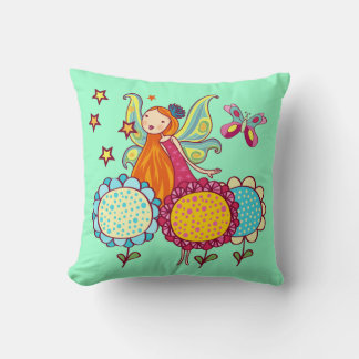Garden Fairy With Flowers Throw Pillow