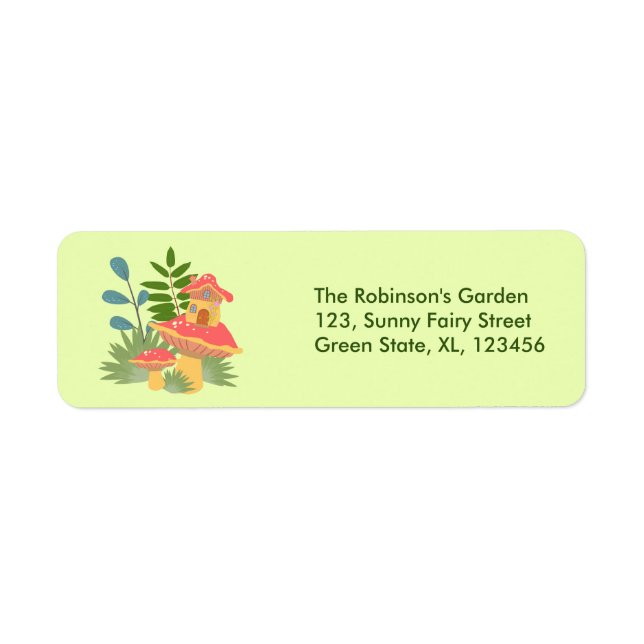 Garden Fairy with pet friends Birthday Party Label (Front)