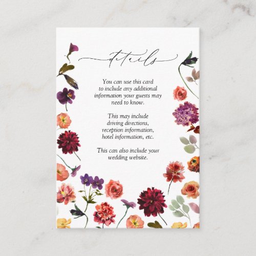 Garden Fall Summer Burnt Orange Wedding Details