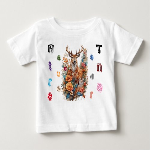 Garden Fantasy Deer and Fawn Baby T_Shirt