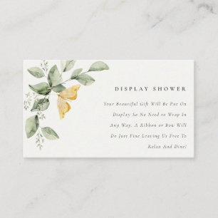 Garden Fauna Butterfly Display Shower Baby Shower Enclosure Card