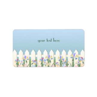 Garden Fence and Flowers Address Label