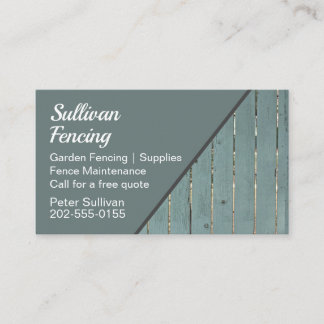 Garden Fencing Construction Maintenance  Business Card