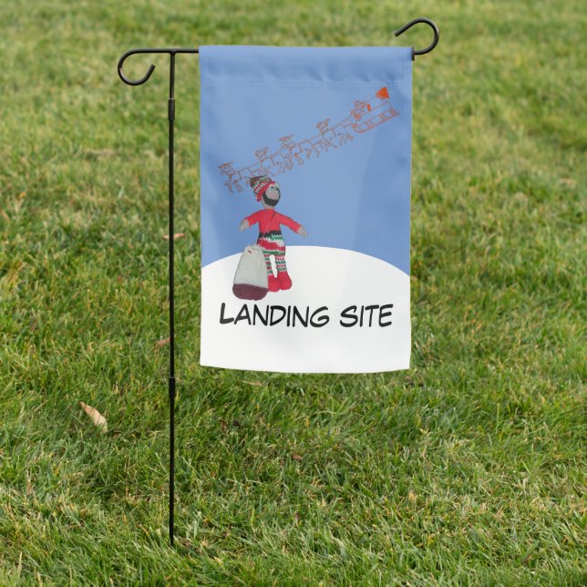 Garden Flag - Landing site for Santa (In SItu)