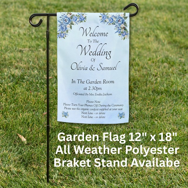 Garden Flag - Welcome Sign  Wedding  Blue Peony (Creator Uploaded)