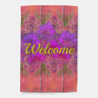 Garden Flag "Welcome" - Tropical Floral