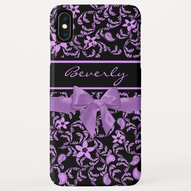 Garden Floral and Purple Bow Case-Mate iPhone Case (Back)