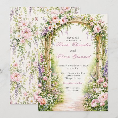 Garden Floral Arch Wedding Invitation