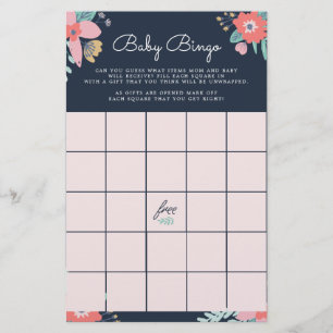 Garden Floral Baby Bingo Game Stationery