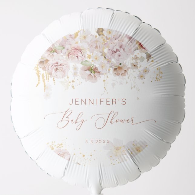 Garden floral Baby in bloom baby shower Balloon (Front)