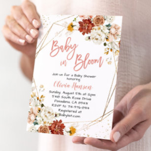 Garden Floral Baby In Bloom Baby Shower Invitation