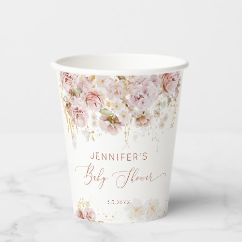 Garden floral Baby in bloom baby shower Paper Cups