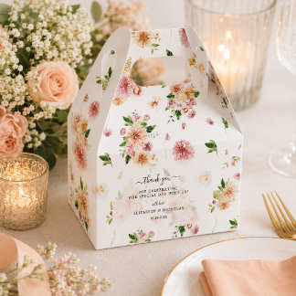 Garden Floral Blooms | Wedding Thank You Favor Boxes
