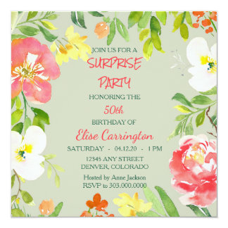 garden birthday party invitations