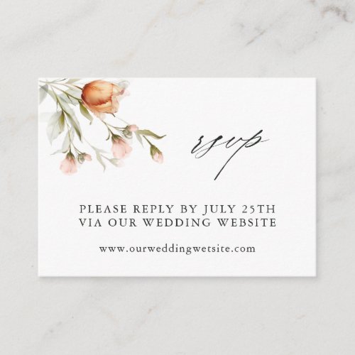 Garden Floral Bouque Elegant Wedding Website RSVP  Enclosure Card