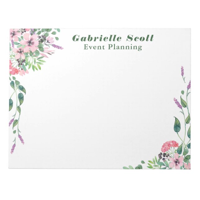 Garden Floral Bouquet Notepad (Front)