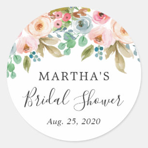 Garden Floral Bridal Shower Favor Sticker