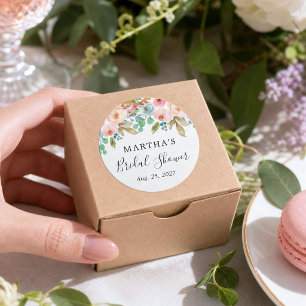 Garden Floral Bridal Shower Favor Sticker
