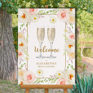 Garden Floral Bridal Shower Welcome Foam Board