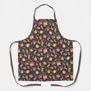 Garden Floral Brown Apron