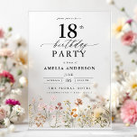 Garden Floral Calligraphy 18th Birthday Acrylic Invitations<br><div class="desc">Celebrate in style with a garden floral calligraphy 18th birthday invitation, perfect for a milestone event. Featuring vibrant floral designs and elegant calligraphy, this invitation sets a whimsical yet sophisticated tone for your celebration. The lush garden theme blends natural beauty with graceful typography, creating a timeless and inviting look. Ideal...</div>