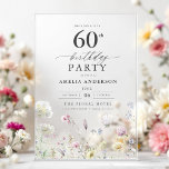 Garden Floral Calligraphy 60th Birthday Acrylic Invitations<br><div class="desc">Celebrate in style with a garden floral calligraphy 60th birthday invitation, perfect for a milestone event. Featuring vibrant floral designs and elegant calligraphy, this invitation sets a whimsical yet sophisticated tone for your celebration. The lush garden theme blends natural beauty with graceful typography, creating a timeless and inviting look. Ideal...</div>