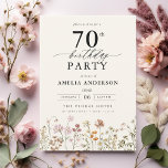 Garden Floral Calligraphy 70th Birthday Invitation<br><div class="desc">Celebrate in style with a garden floral calligraphy 70th birthday invitation, perfect for a milestone event. Featuring vibrant floral designs and elegant calligraphy, this invitation sets a whimsical yet sophisticated tone for your celebration. The lush garden theme blends natural beauty with graceful typography, creating a timeless and inviting look. Ideal...</div>