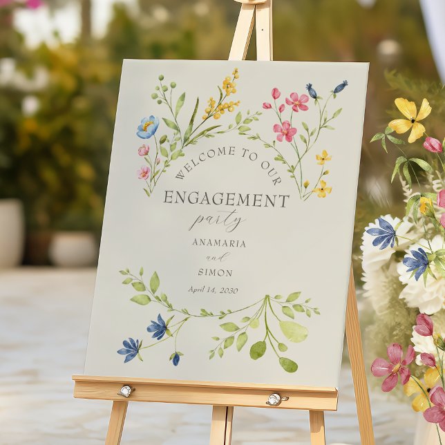 Garden Floral Engagement Party Welcome Foam Board (Creator Uploaded)