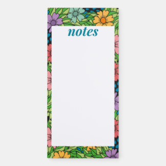 Garden Floral Flowers Notes List Magnetic Notepad