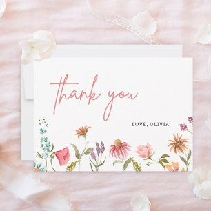 Garden Floral Little Wildflower Thank You  Card