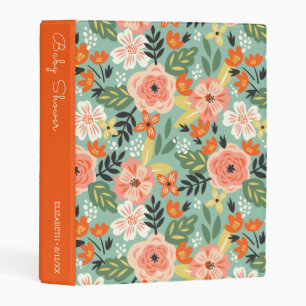Garden Floral Pattern   Baby Shower Mini Binder