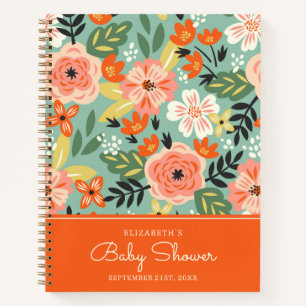 Garden Floral Pattern Baby Shower Notebook