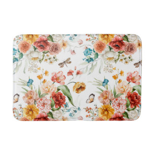 Garden Floral Pattern Bath Mat