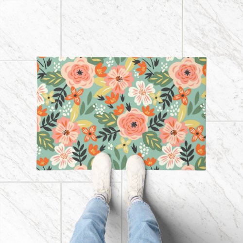 Garden Floral Pattern Doormat