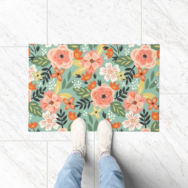 Garden Floral Pattern Doormat (Indoor)