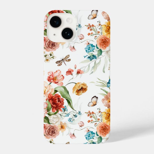 Garden Floral Pattern iPhone Case (Back)