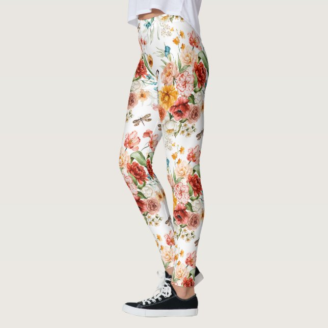 Garden Floral Pattern Leggings (Left)