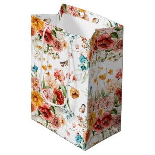 Garden Floral Pattern Medium Gift Bag
