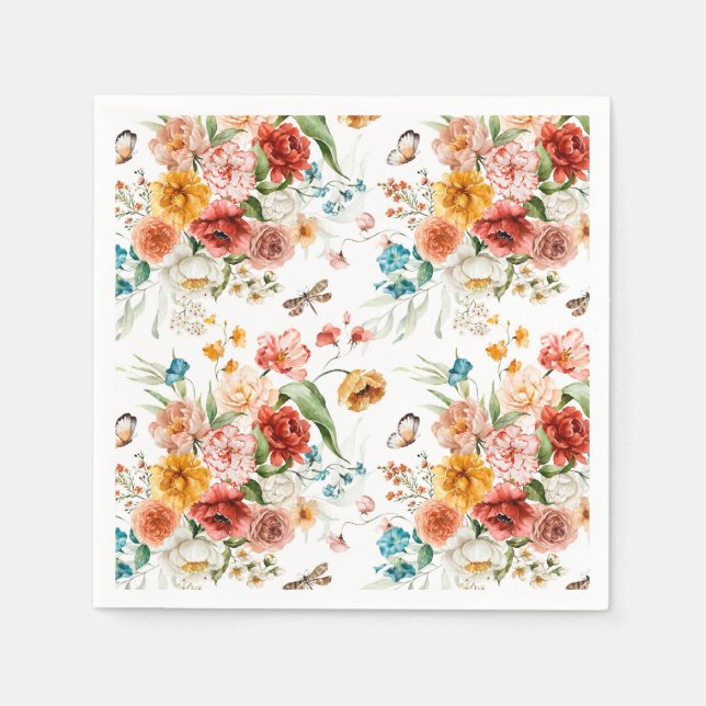 Garden Floral Pattern Napkins (Front)