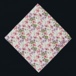Garden Floral Pattern Personalized Pet Name Pet Bandana<br><div class="desc">A pretty floral pattern,  personalized with your pet's name. Decorated with girly pink and purple pastel watercolors,  this bandana will look stunning on your pet! Treat yourself to a matching "Mom and Me" scarf with your own name.</div>