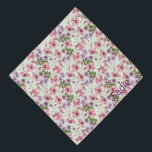 Garden Floral Pattern Personalized Pet Name Pet Bandana<br><div class="desc">A pretty floral pattern,  personalized with your pet's name. Decorated with girly pink and purple pastel watercolors,  this bandana will look stunning on your pet! Treat yourself to a matching "Mom and Me" scarf with your own name.</div>