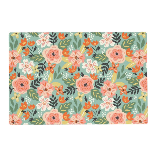 Garden Floral Pattern Placemat (Front)