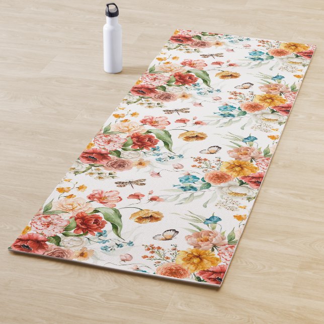 Garden Floral Pattern Yoga Mat (In Situ)