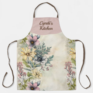 Garden Floral Personalized All Over Print Apron