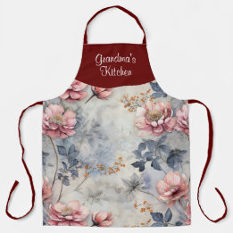 Garden Floral Personalized All Over Print Apron