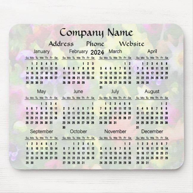 Garden Floral Promotional Business 2024 Calendar