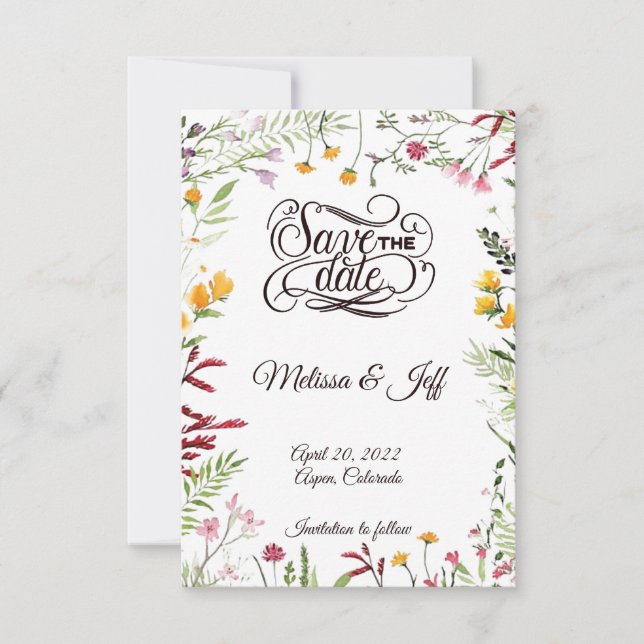 Garden floral save the date (Front)